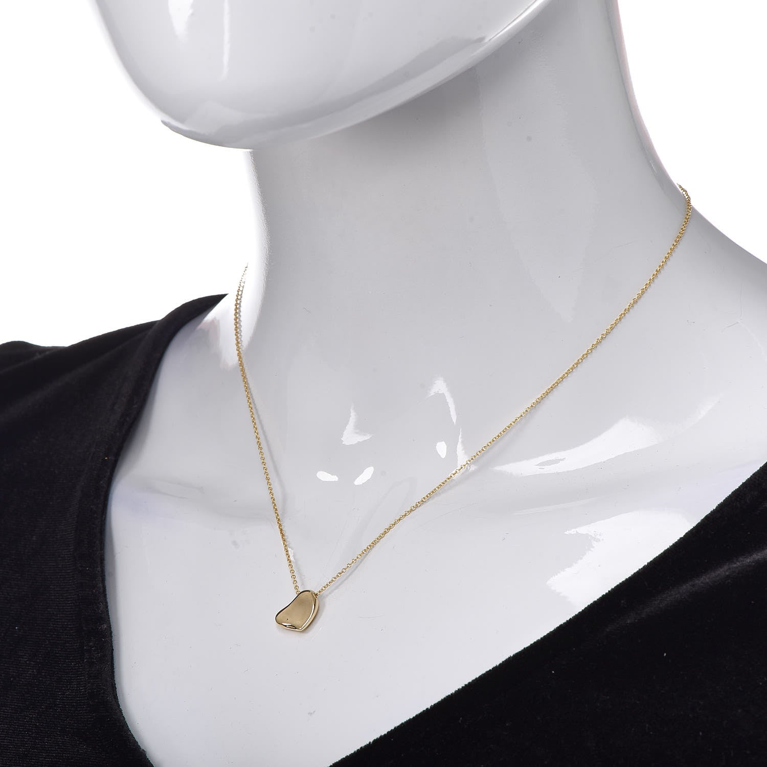 Tiffany 18K Yellow Gold 11mm Elsa Perretti Full Heart Pendant Necklace 2 of 7