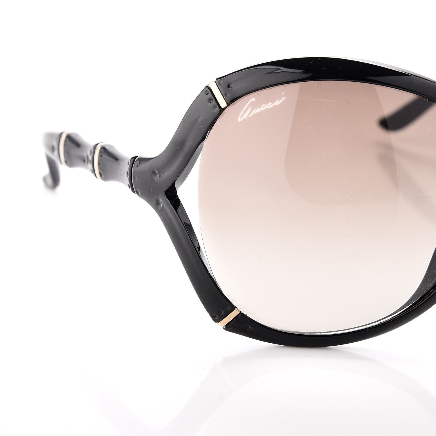 Gucci Oversized Oval Bamboo Sunglasses 3509/S Black 7 of 8