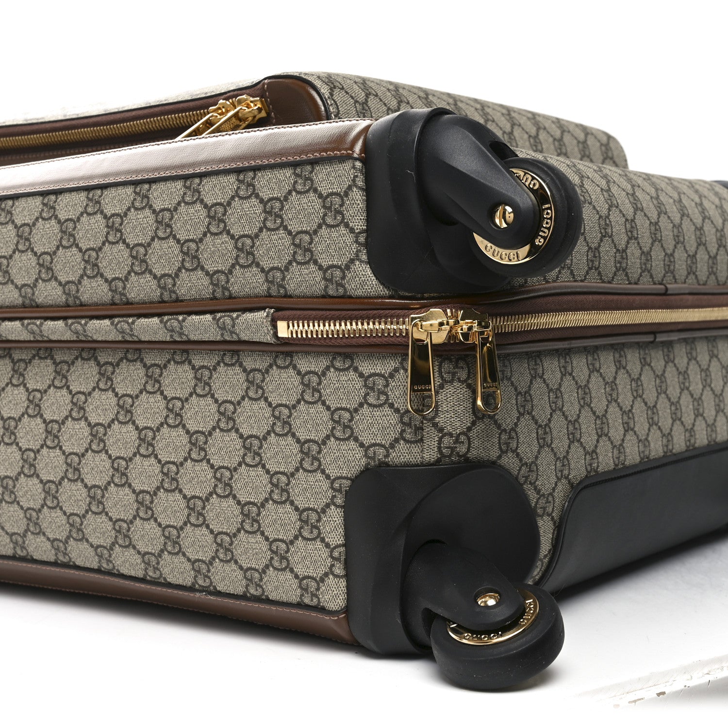 Gucci GG Supreme Monogram Azalea Calfskin Retro Interlocking G Carry On Trolley Beige Ebony Brown Sugar 8 of 9