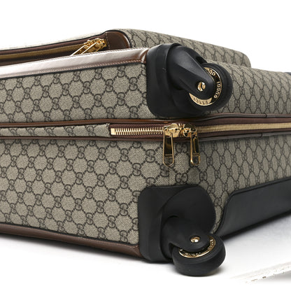 Gucci GG Supreme Monogram Azalea Calfskin Retro Interlocking G Carry On Trolley Beige Ebony Brown Sugar 8 of 9