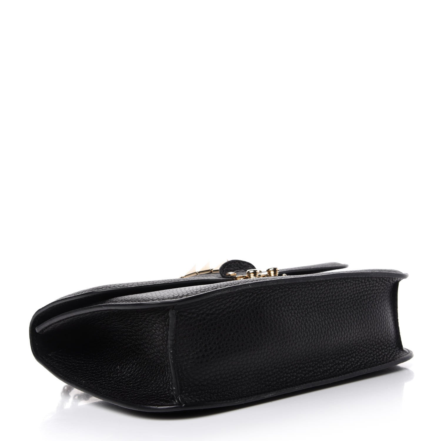 Valentino Garavani Pebbled Calfskin Medium Glam Lock Rockstud Flap Black 5 of 10