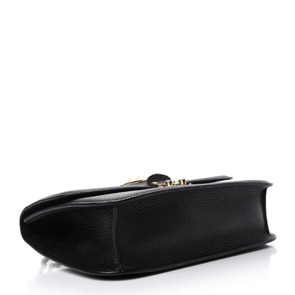 Valentino Garavani Pebbled Calfskin Medium Glam Lock Rockstud Flap Black 5 of 10