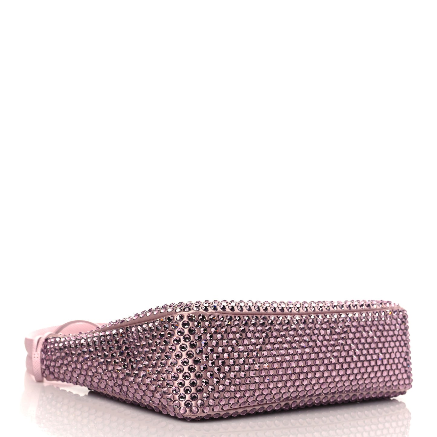 Satin Crystal Mini Re-Edition 2000 Bag Alabastro