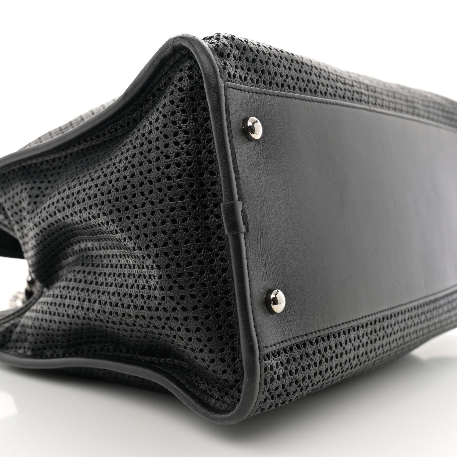 Chanel Calfskin Perforated Up In The Air Tote Black 9 of 14