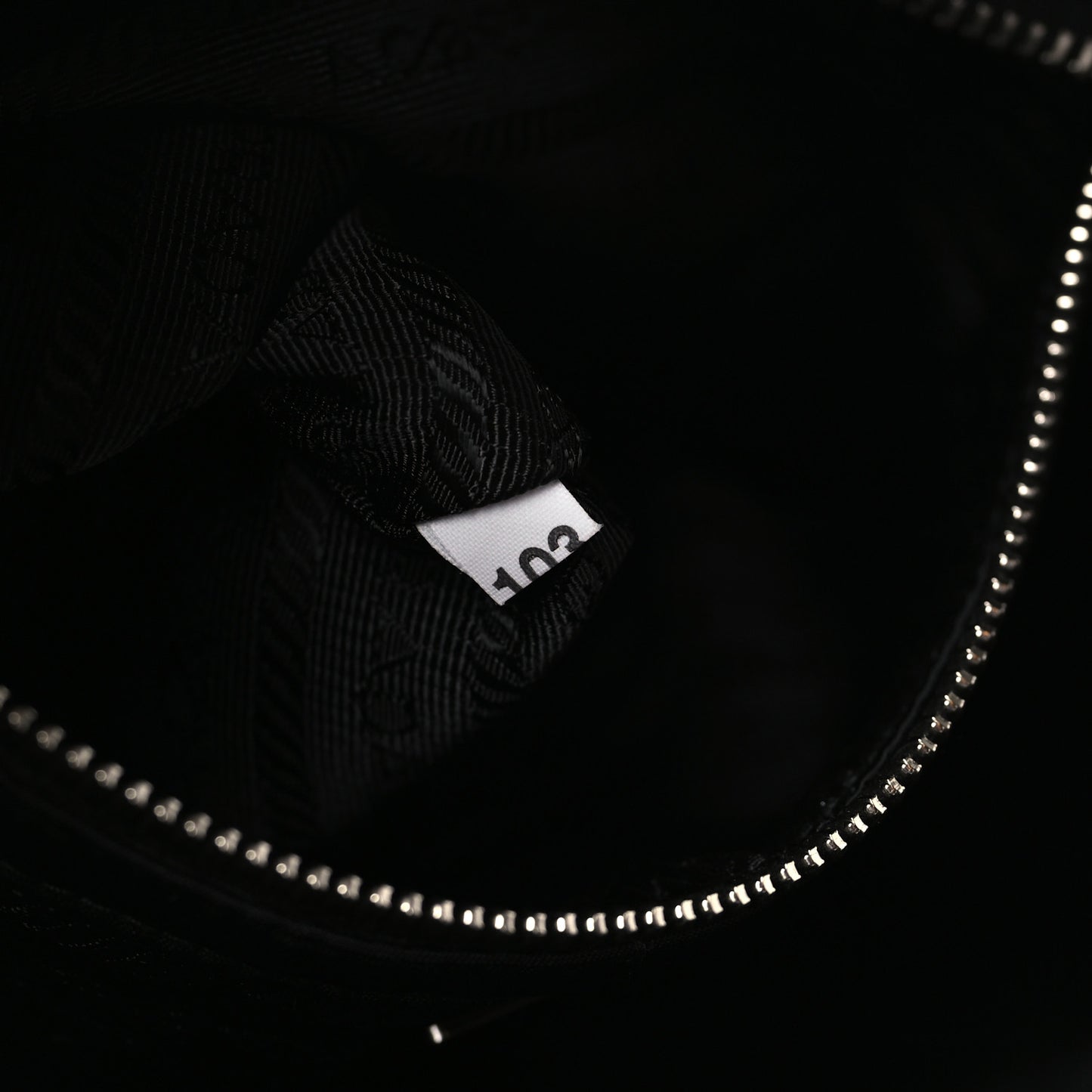 Re-Nylon Nappa Triangle Quilted Padded Double Handled Zip Pocket Tote Black