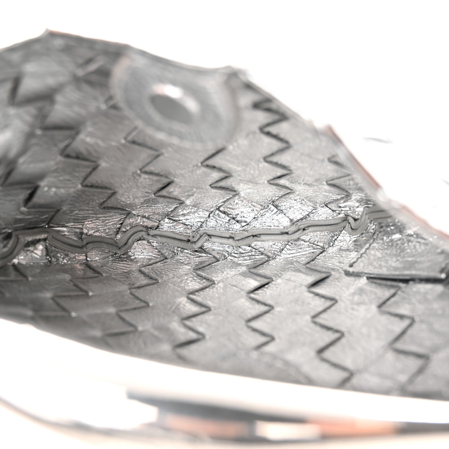 Bottega Veneta Mirror Laminated Nappa Intrecciato Mini Sardine Bag Silver 5 of 9