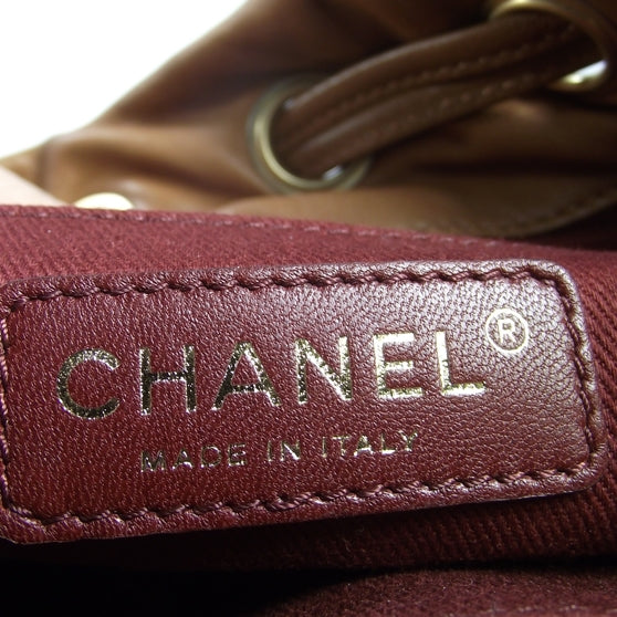 Chanel Leather Camellia Embossed Drawstring Shoulder Bag 7 of 8