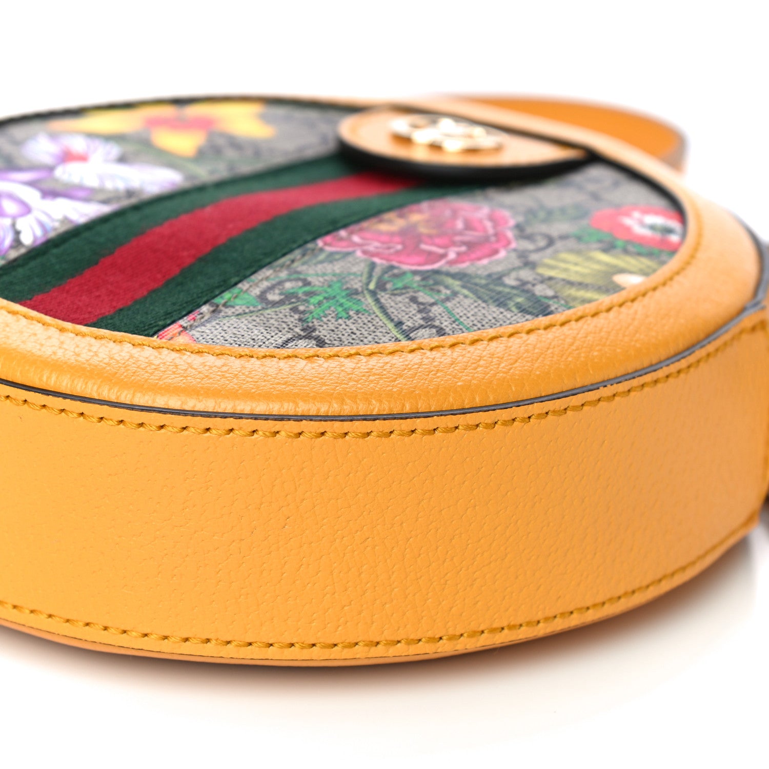 Gucci GG Supreme Monogram Flora Web Mini Ophidia Round Shoulder Bag Beige Multicolor Crop 11 of 11