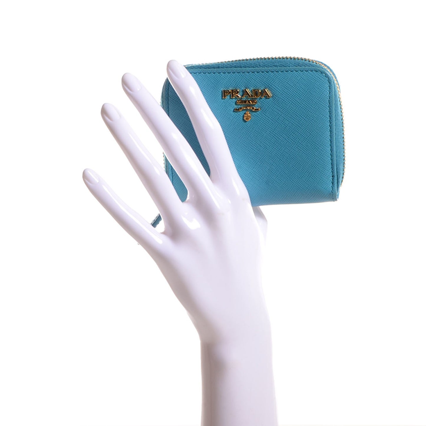 Saffiano Metal Coin Purse Turchese