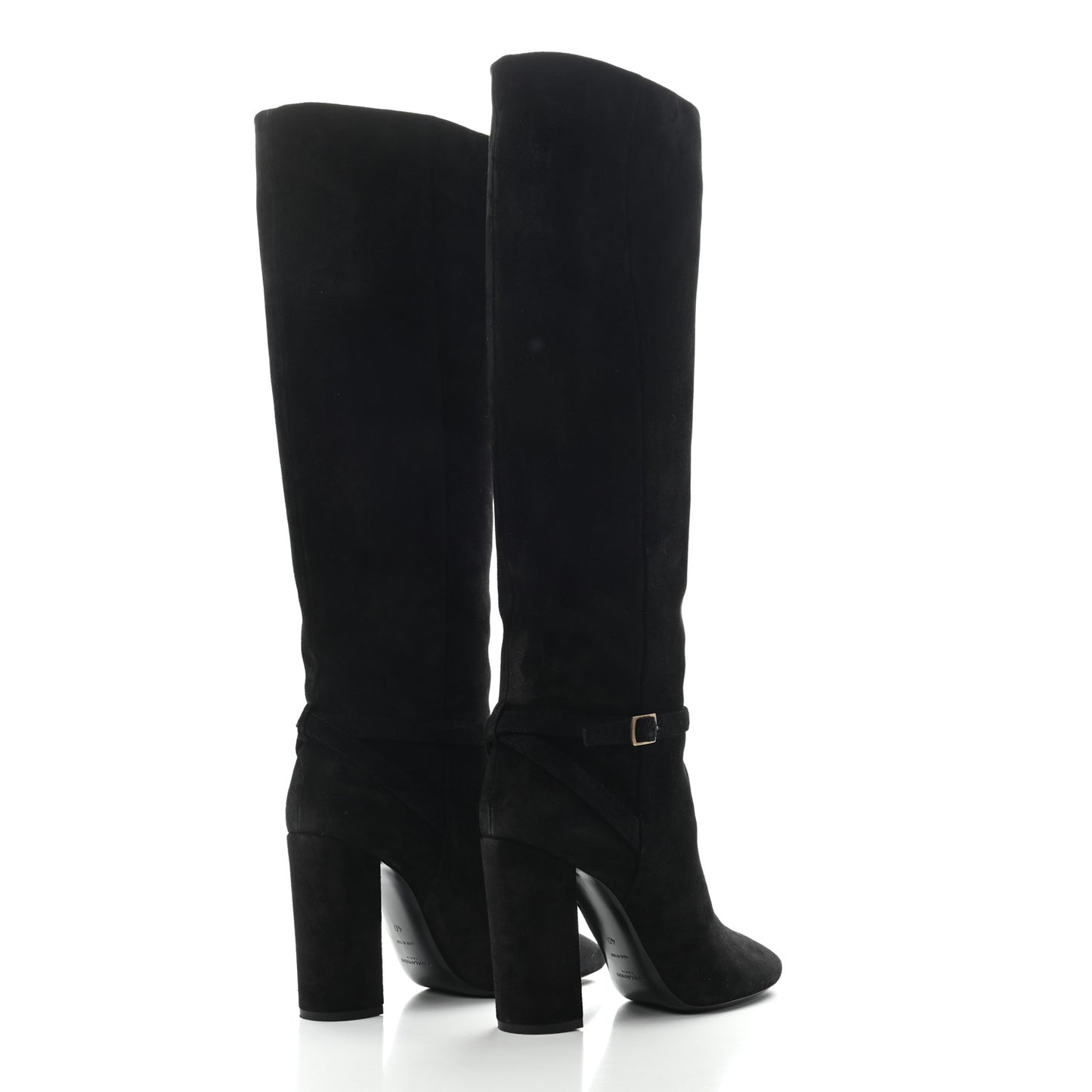 Suede Knee High Boots 40 Black