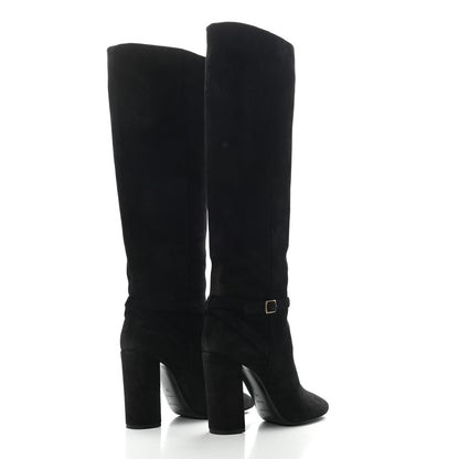 Saint Laurent Suede Knee High Boots 40 Black 3 of 8