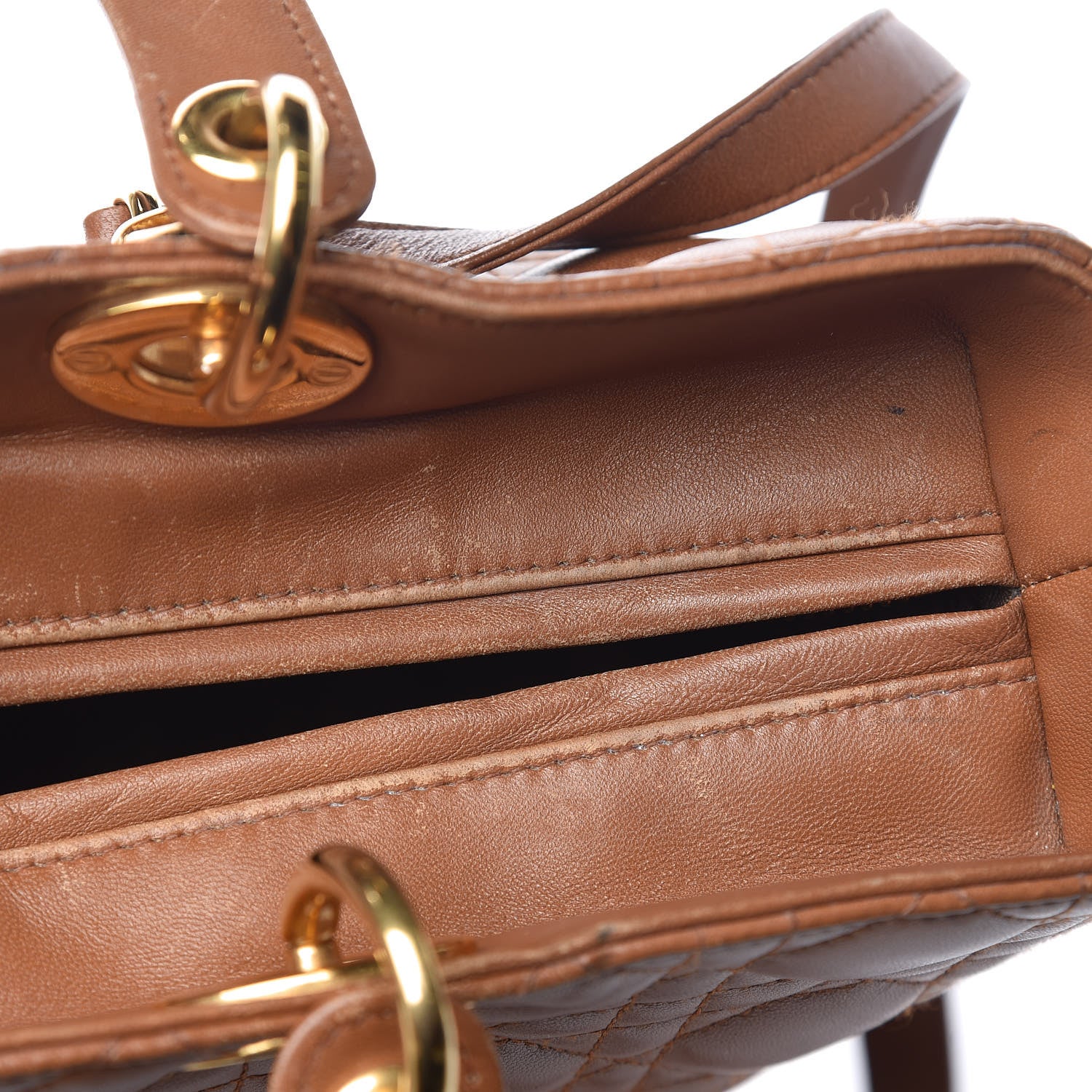 Christian Dior Lambskin Cannage Large Lady Dior Tan 29 of 33