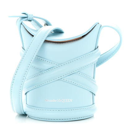 Alexander McQueen Calfskin Mini Curve Bucket Bag Pale Blue 1 of 11