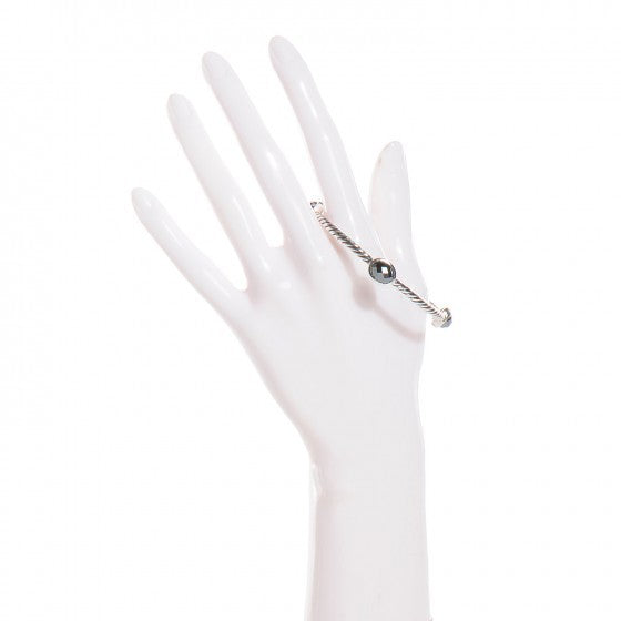 Sterling Silver Hematine 3mm Color Classics Four Station Bangle Bracelet