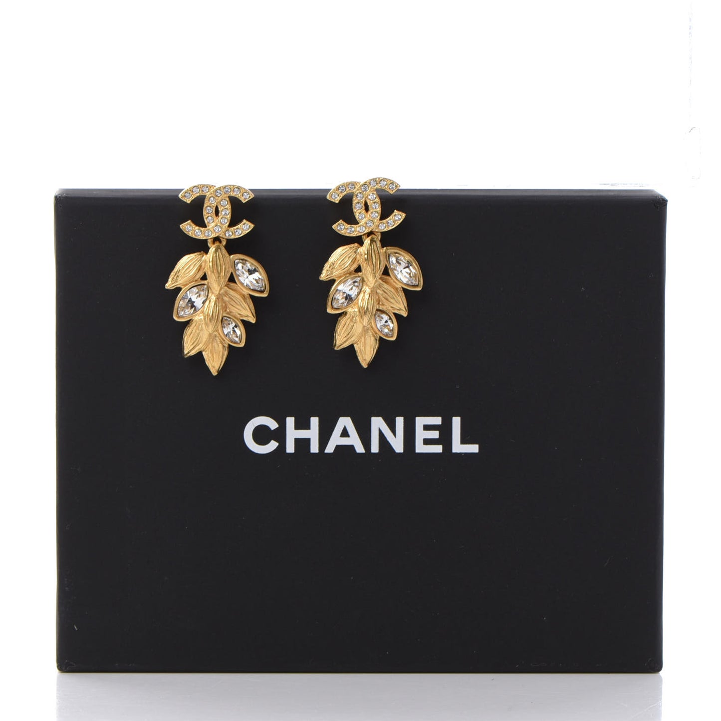 Crystal Sparkling Wheat CC Earrings Gold