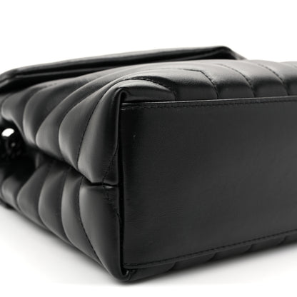 Saint Laurent Calfskin Y Quilted Monogram Monochrome Small Loulou Chain Satchel  Black 8 of 9