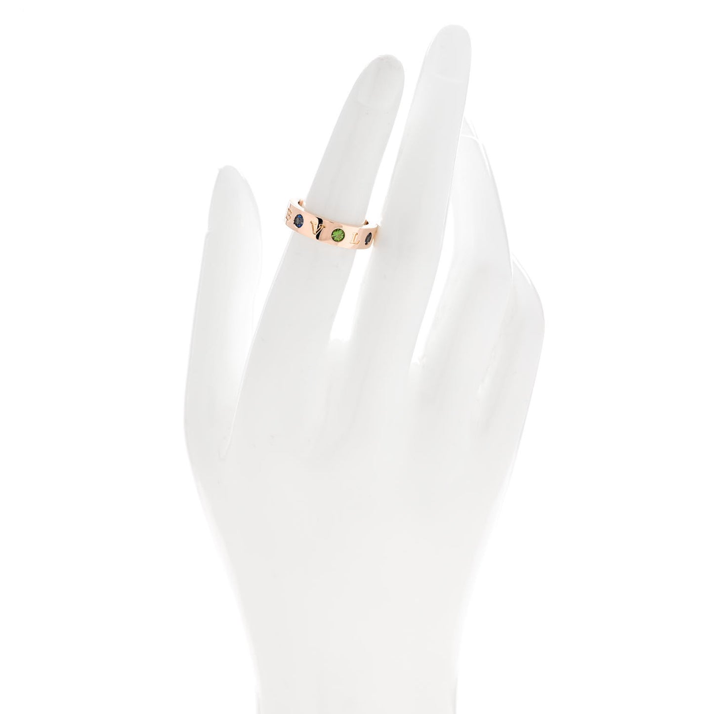 18K Rose Gold Diamond Sapphire Tsavorite Garnet Roman Sorbet Band Ring 51 5.75