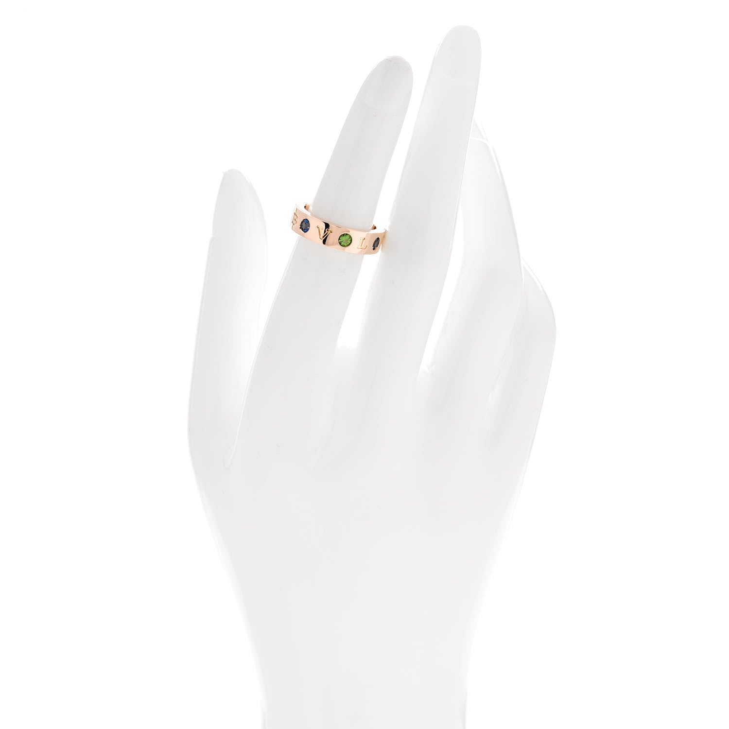 Bulgari 18K Rose Gold Diamond Sapphire Tsavorite Garnet Roman Sorbet Band Ring 51 5.75 2 of 4