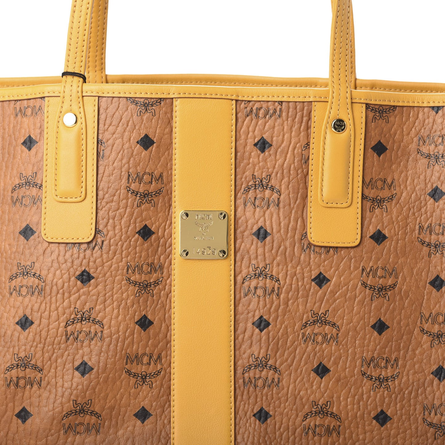 Visetos Medium Liz Reversible Shopper Tote Cognac Yellow