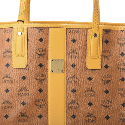 MCM Visetos Medium Liz Reversible Shopper Tote Cognac Yellow 10 of 15