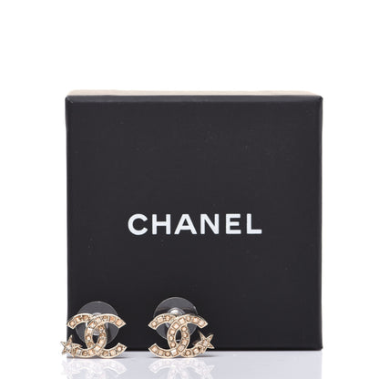 Chanel Crystal CC Starfall Earrings Gold 6 of 6
