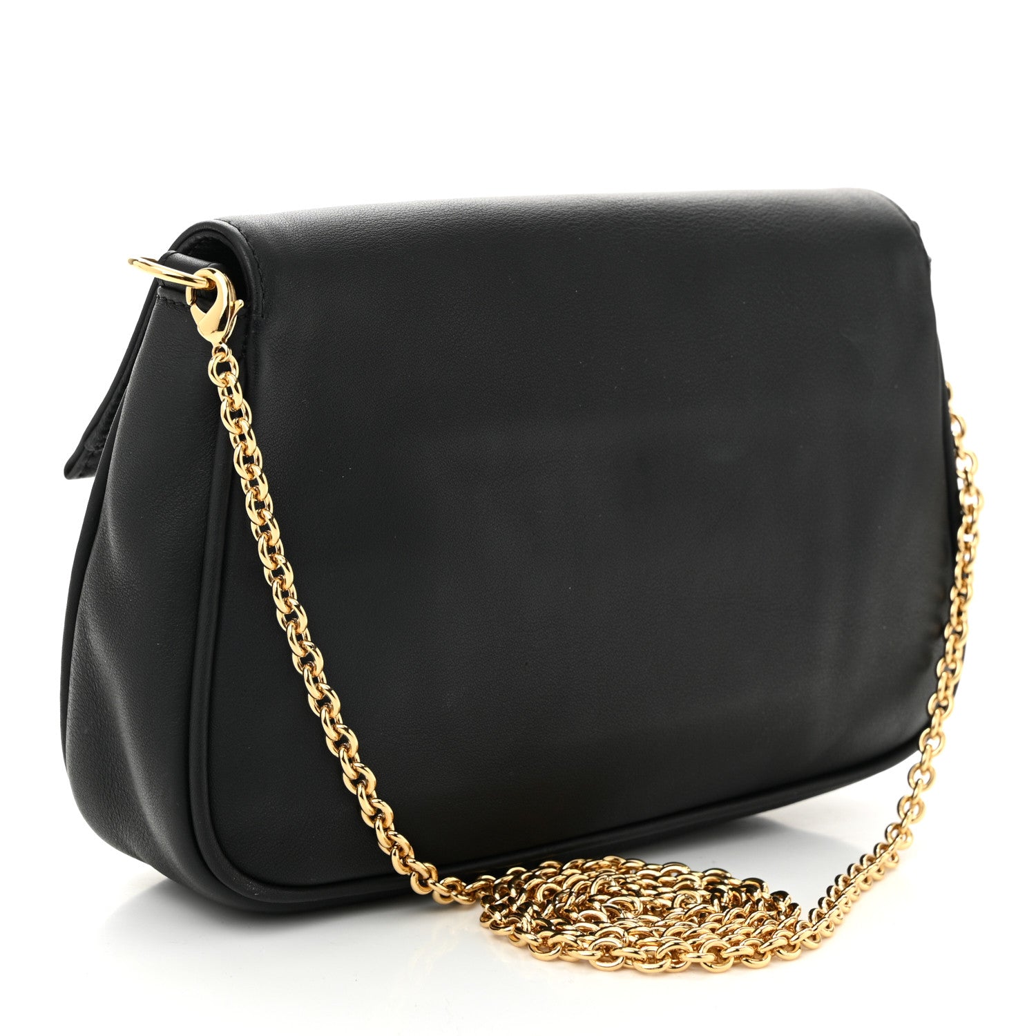 Fendi Vitello Flamingo Fendista Pouchette Crossbody Black 3 of 10