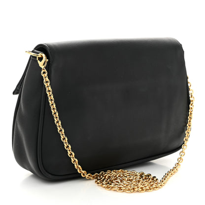 Fendi Vitello Flamingo Fendista Pouchette Crossbody Black 3 of 10