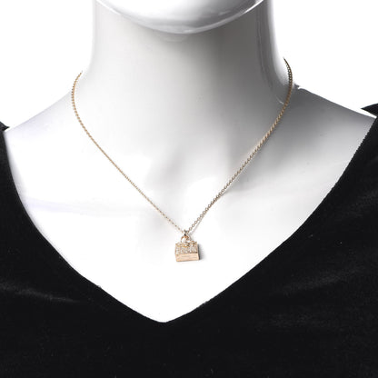 Hermes 18K Rose Gold Diamond Kelly Amulette Pendant Necklace 2 of 6