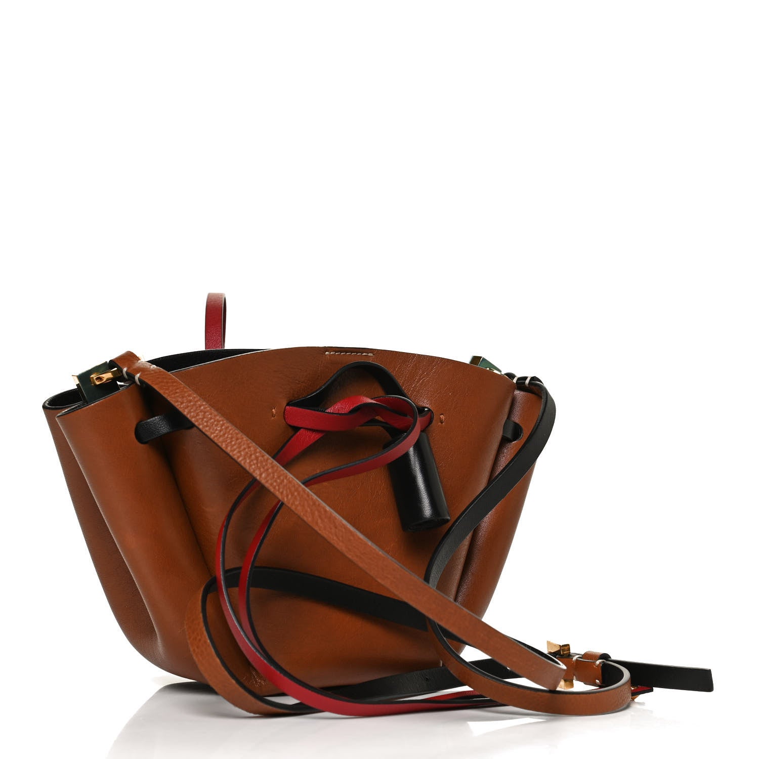 Valentino Garavani Grainy Calfskin VLogo Bucket Bag Brown 4 of 21