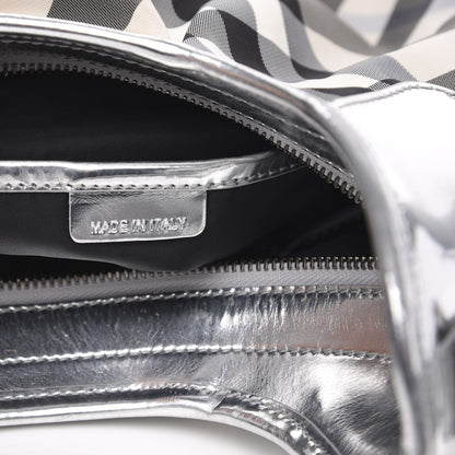 Burberry Metallic Beat Check Small Brooklyn Hobo Silver Black 7 of 14