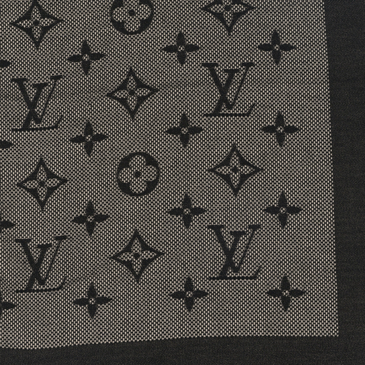 Louis Vuitton Wool Silk Monogram Neo Natte Shawl Black 2 of 3