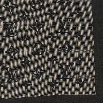 Louis Vuitton Wool Silk Monogram Neo Natte Shawl Black 2 of 3