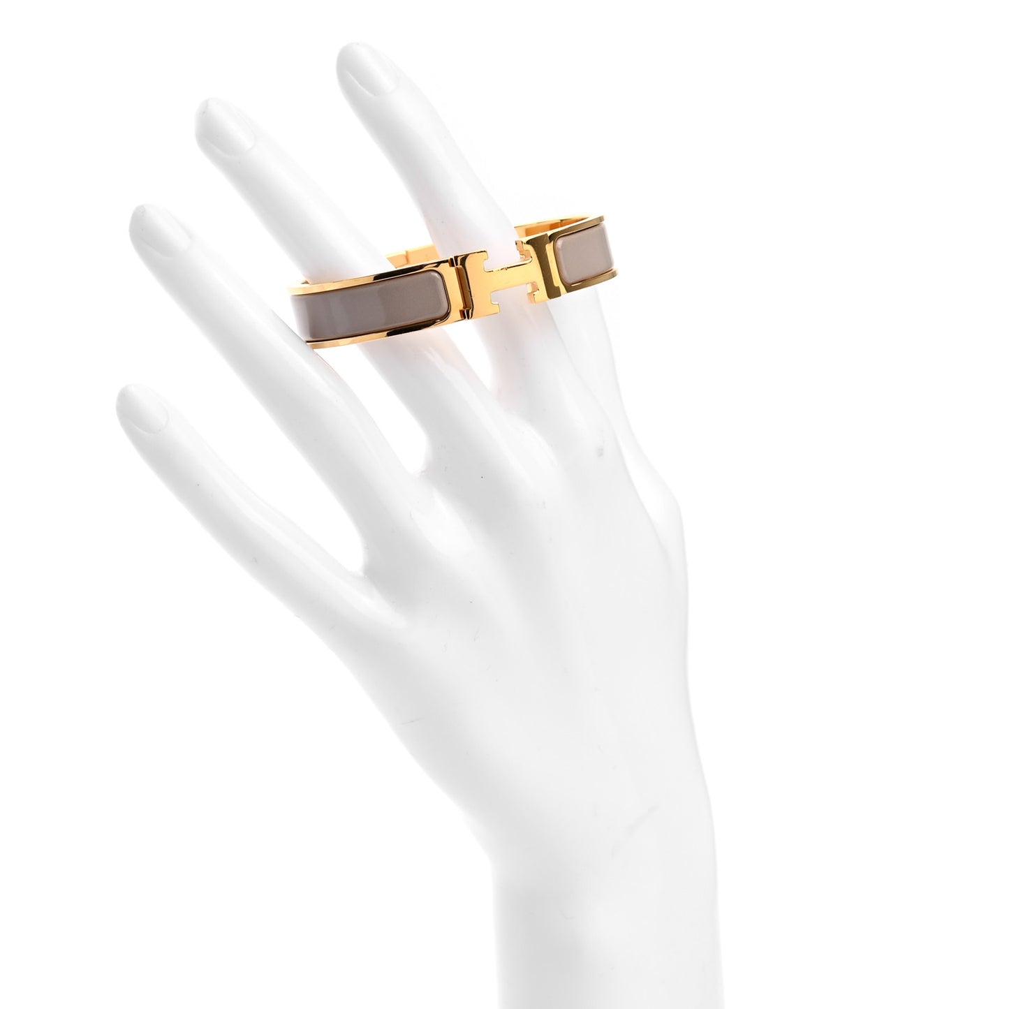 Enamel Narrow Clic Clac H Bracelet PM Marron Glace