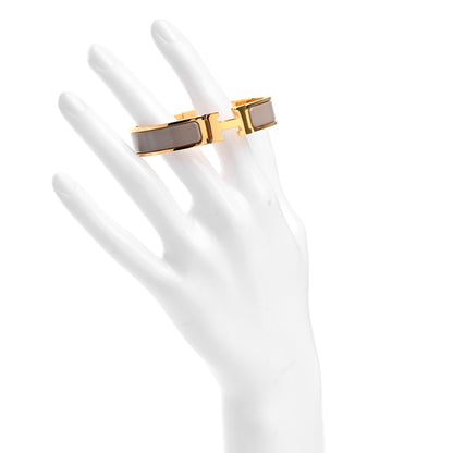Hermes Enamel Narrow Clic Clac H Bracelet PM Marron Glace 2 of 5