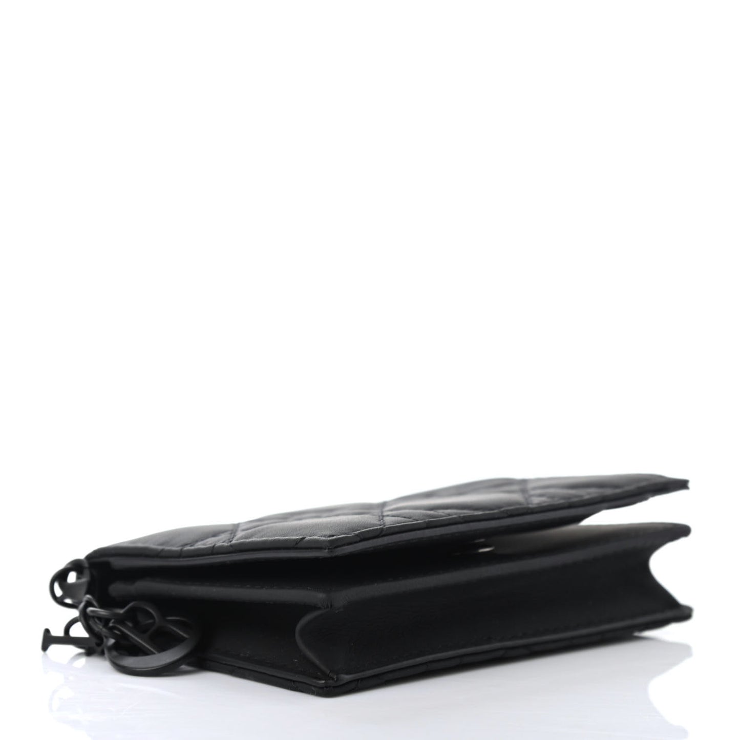 Ultra Matte Calfskin Small Lady Dior Flap Card Holder Black