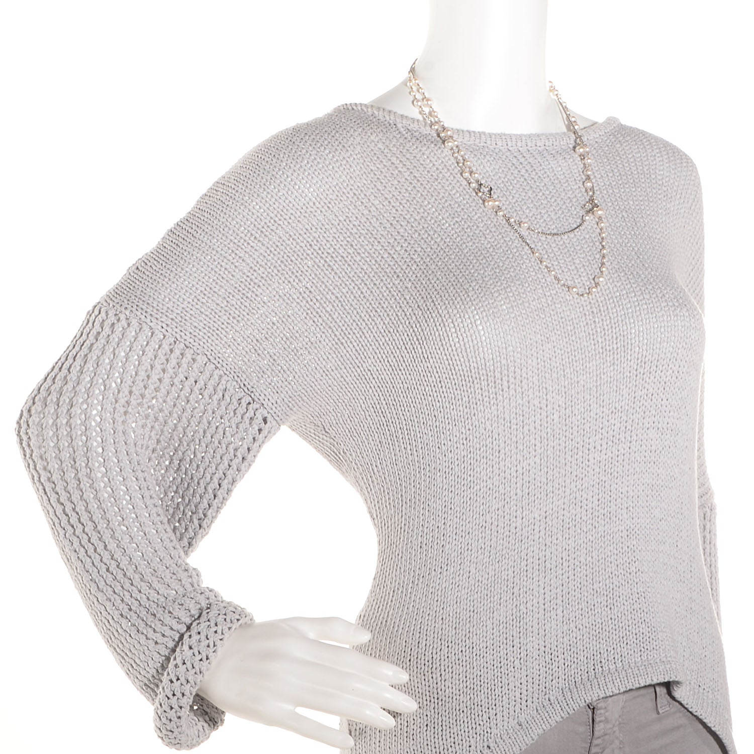 David Yurman Sterling Silver Quatrefoil Pearl Long Chain Necklace 2 of 6