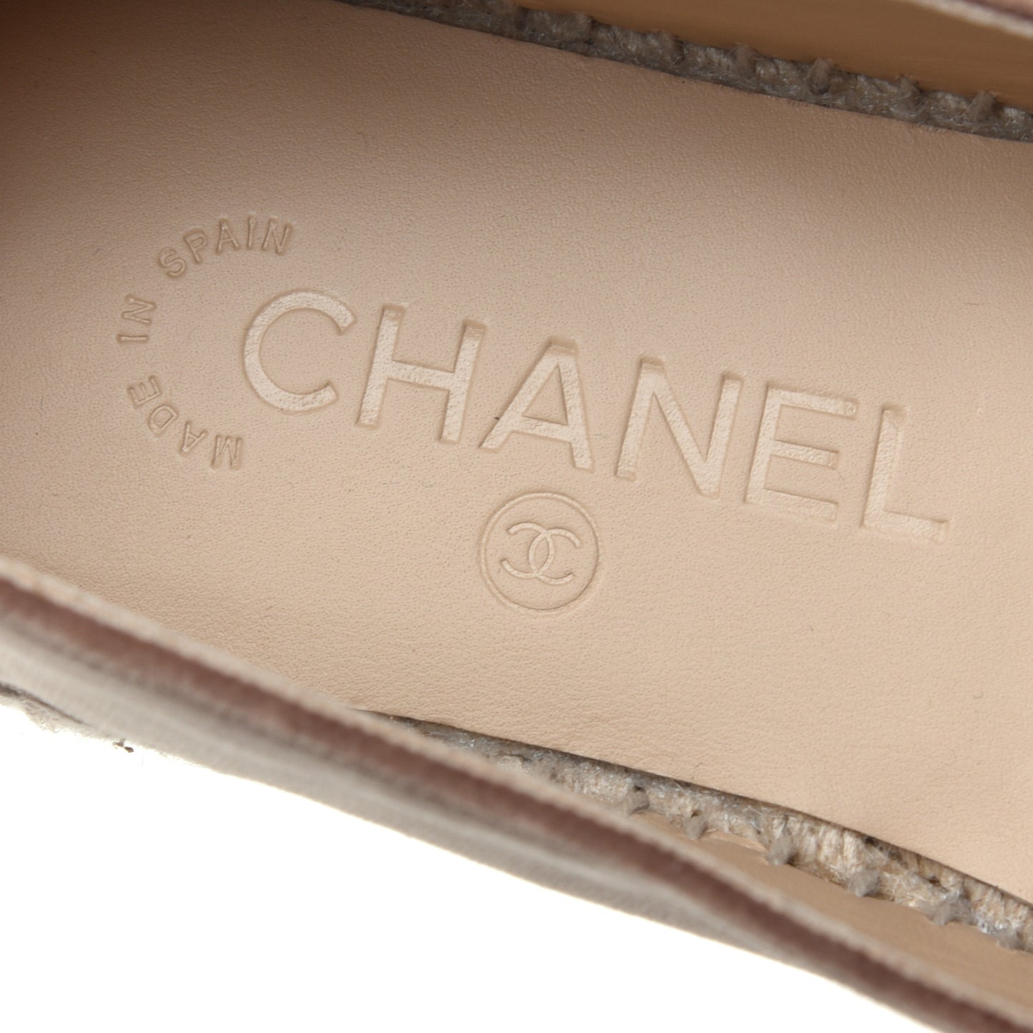 Velvet Logo Espadrilles 38 Beige Black