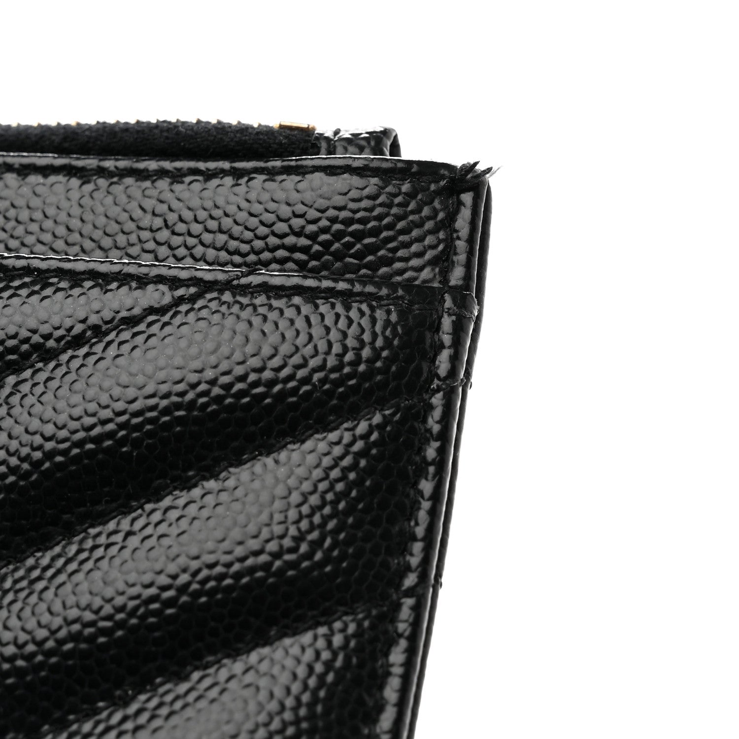Saint Laurent Grain De Poudre Chevron Monogram Bill Pouch Black 8 of 9