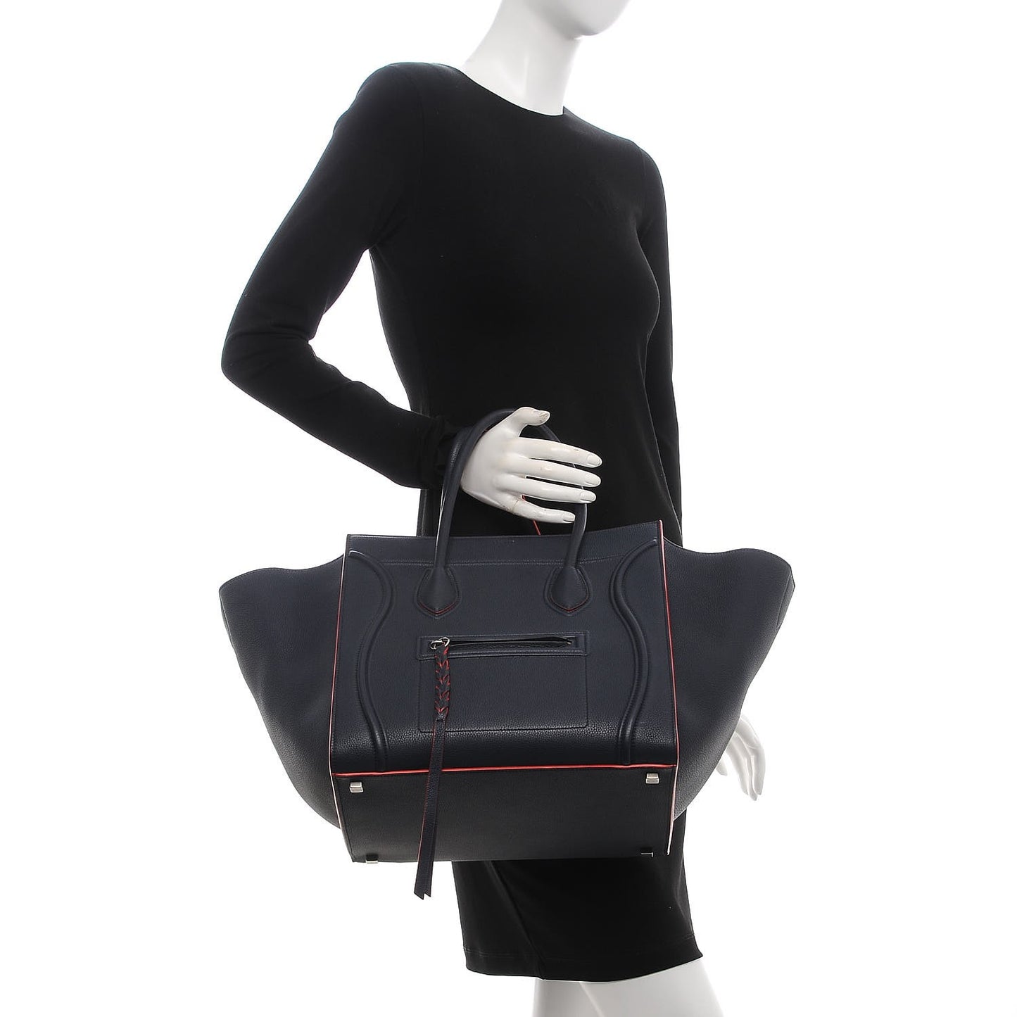 Baby Grained Calfskin Medium Phantom Luggage Navy