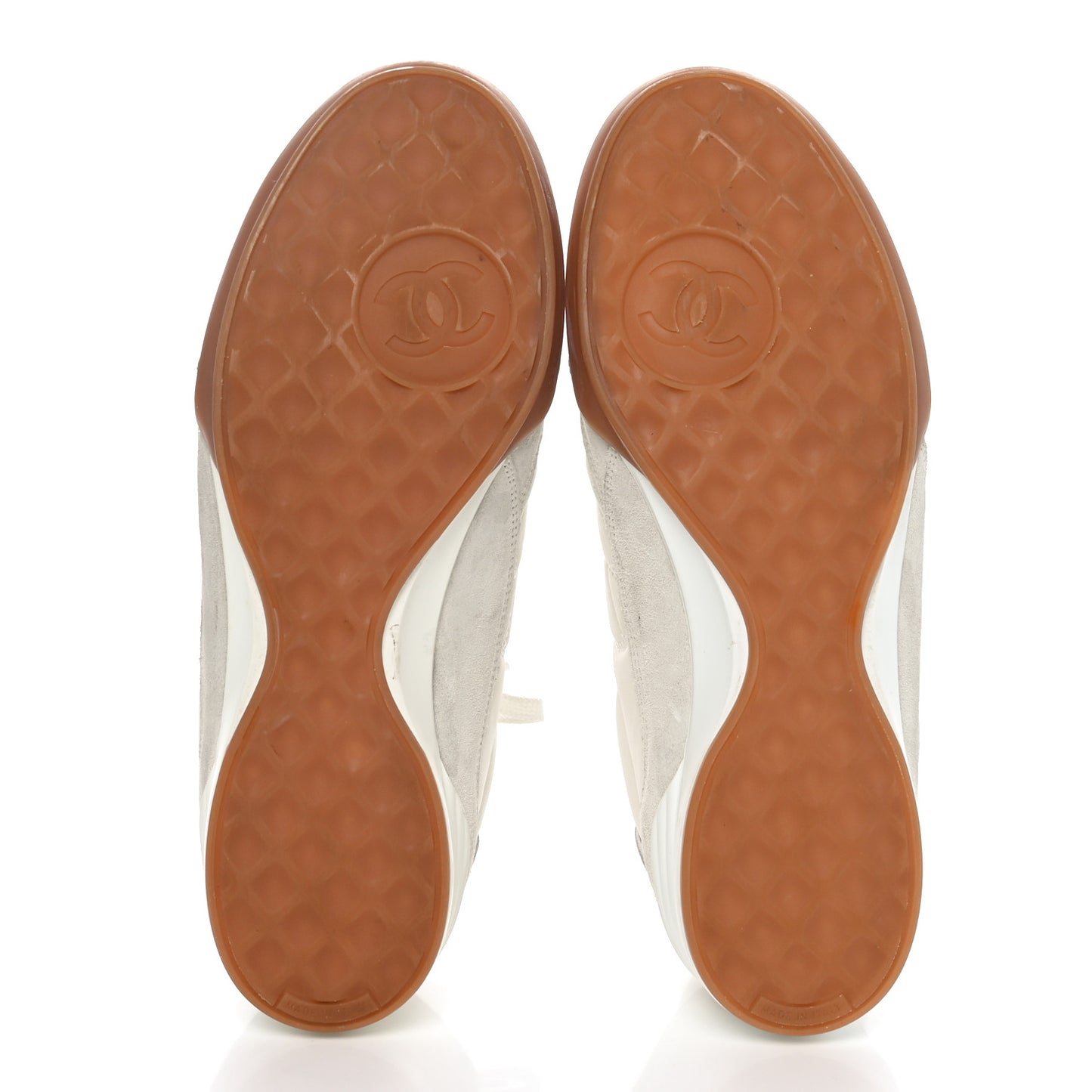 Suede Calfskin Quilted Sneakers 40 White