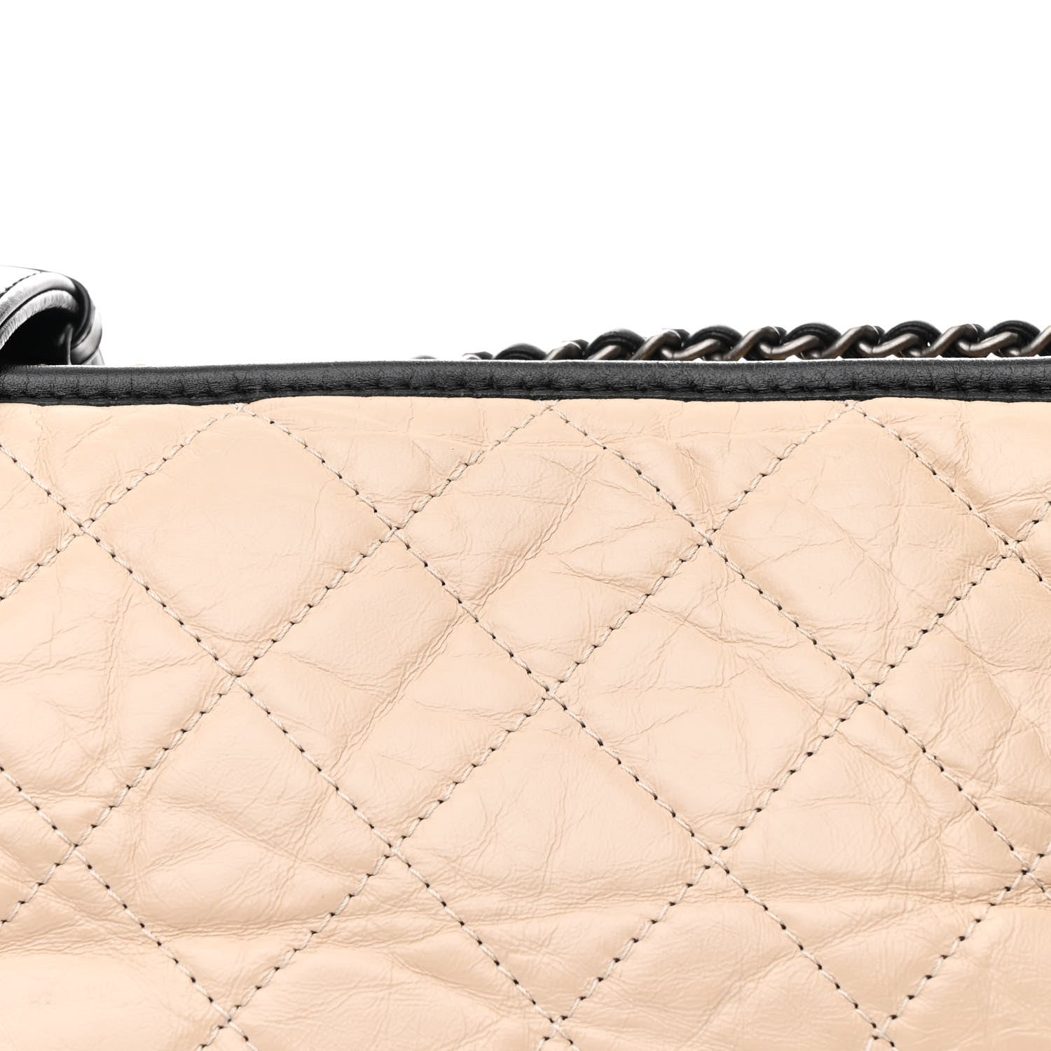 Chanel Aged Calfskin Quilted Medium Gabrielle Hobo Beige Black 8 of 12