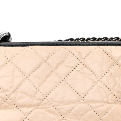 Chanel Aged Calfskin Quilted Medium Gabrielle Hobo Beige Black 8 of 12