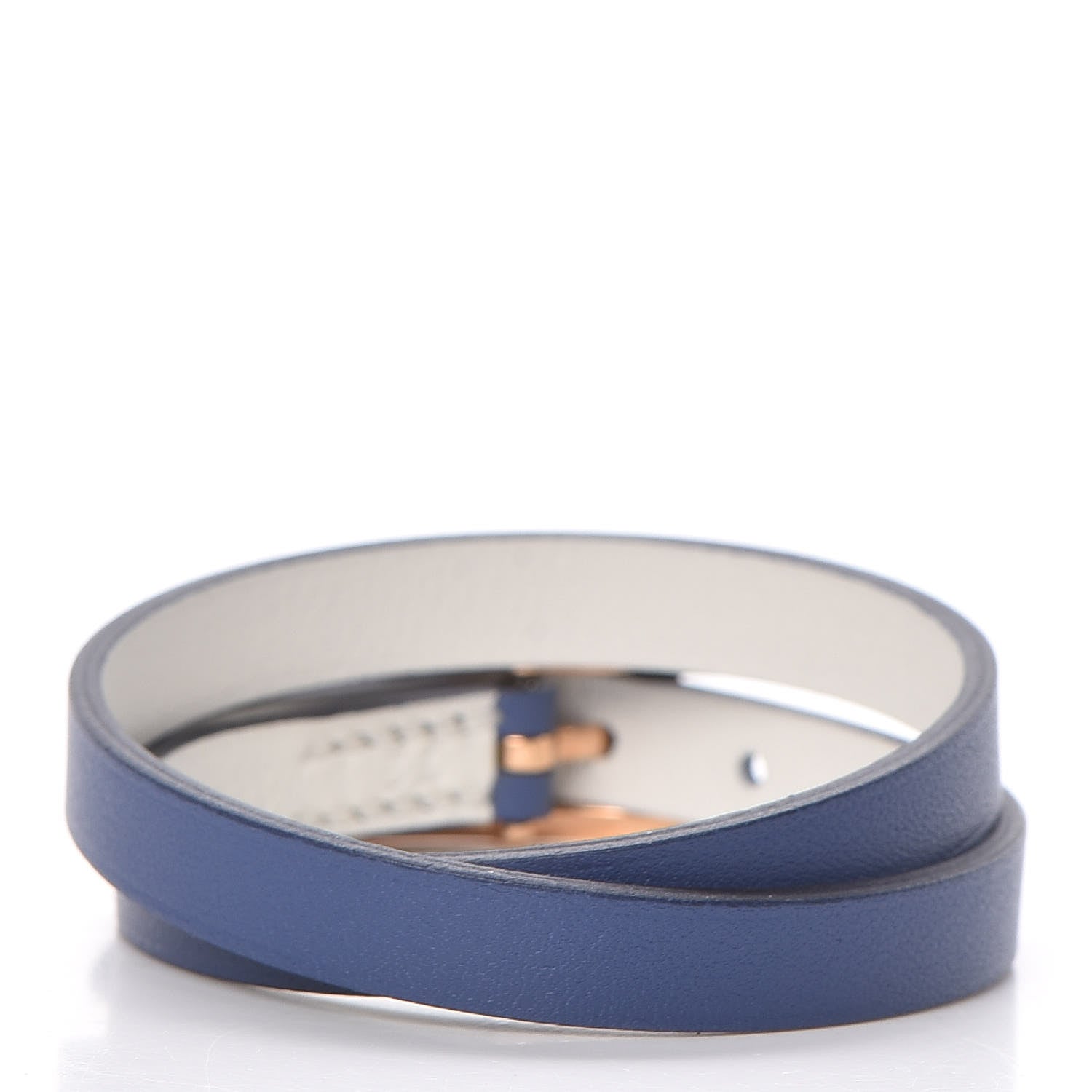 Hermes Swift Behapi Double Tour Bracelet T2 Bleu Brighton Blanc 3 of 5