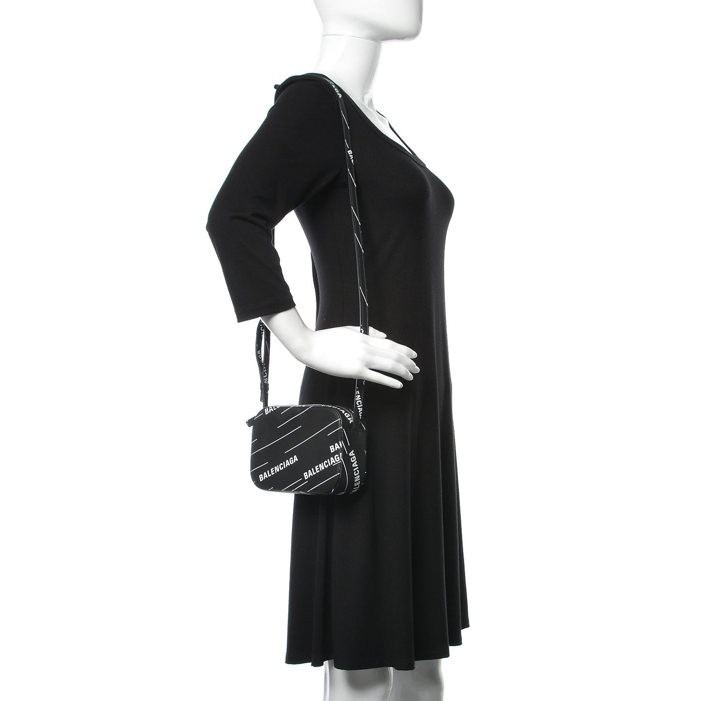 Calfskin Logo Print XS Everyday Camera Bag Black