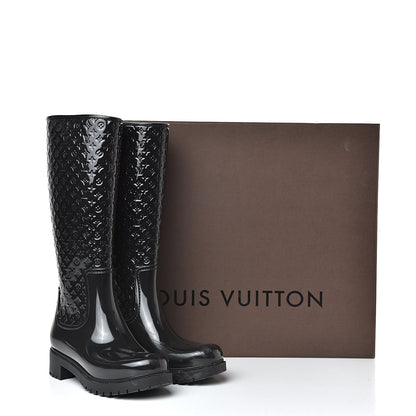 Louis Vuitton Rubber Embossed Monogram Splash Rain Boots 37 Black 13 of 13