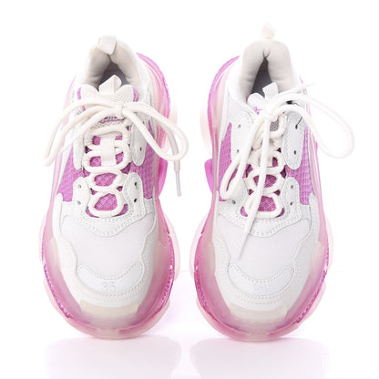 Balenciaga Fabric Mesh Clear Sole Womens Triple S Sneakers 35 White Pink 9 of 10