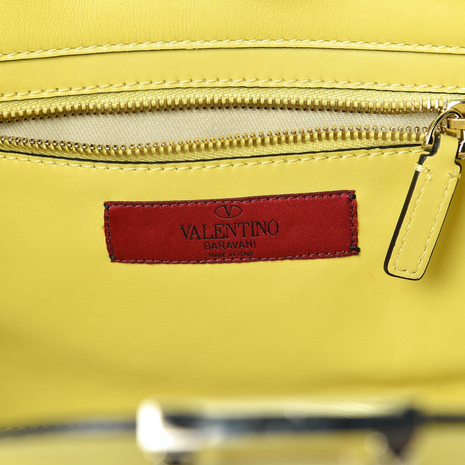 Valentino Garavani Vitello Small Rockstud Tote Water Yellow 6 of 9