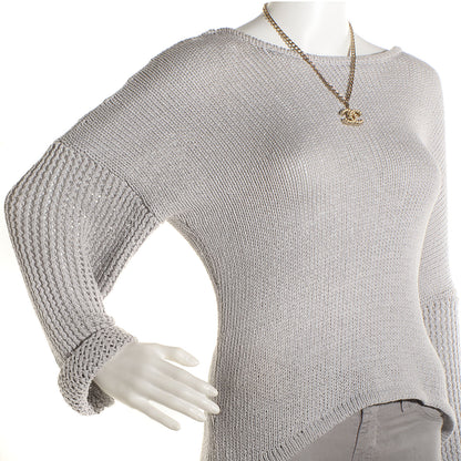 Chanel Pearl CC Pendant Necklace Brushed Gold 2 of 3