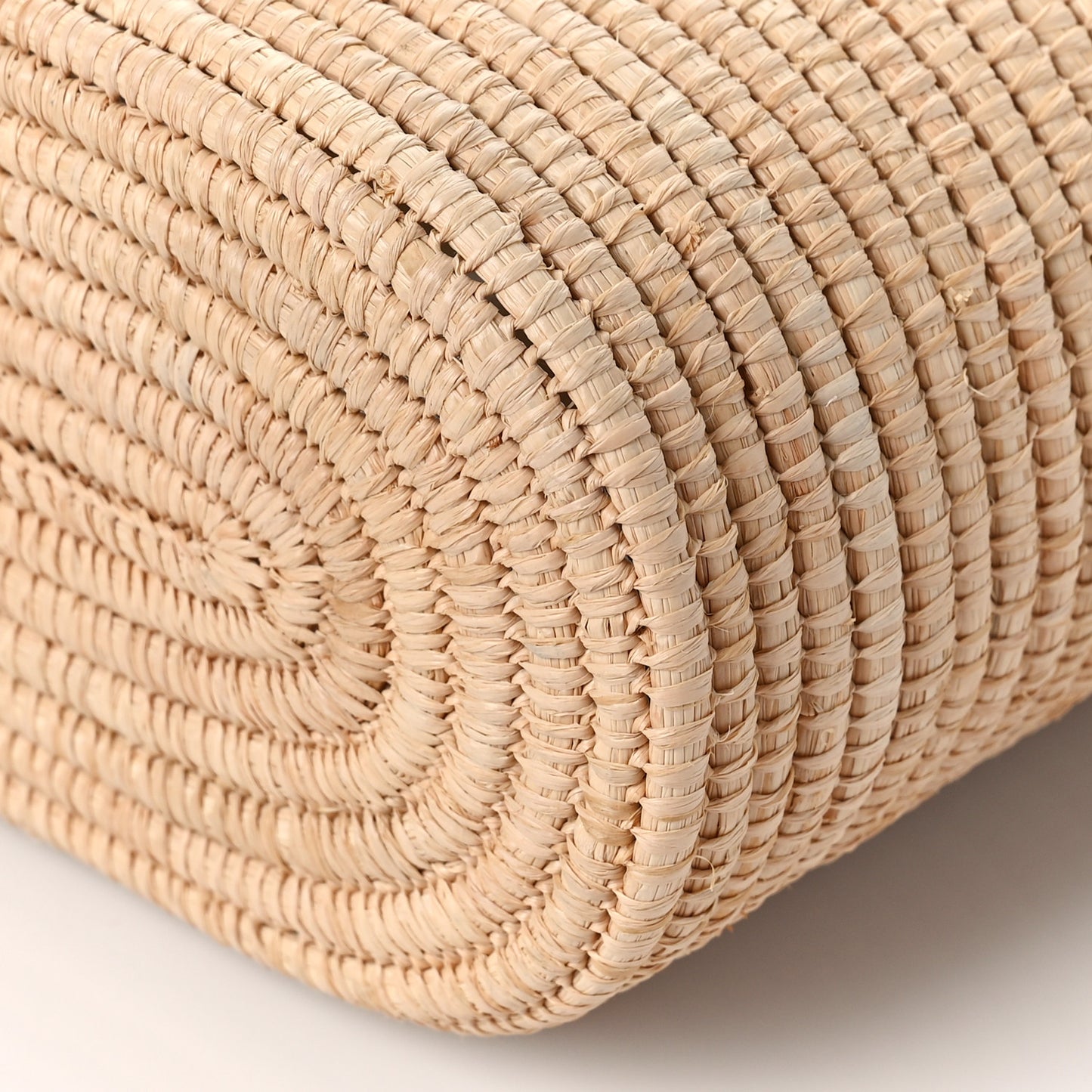 Raffia Small Square Basket Tote Bag Natural Tan