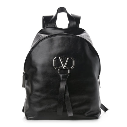 Valentino Garavani Smooth Calfskin VRing Backpack Black 1 of 8